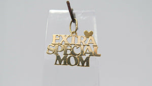 14Kt Yellow Gold "EXTRA SPECIAL MOM" PENDANT WITH TINY HEART PENDANT mothers day