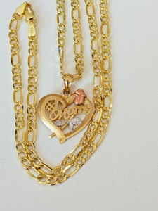 Cadena 14 kt con medalla de mom #1