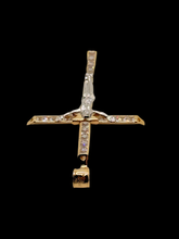 14K 2T CZ Crucufix Cross Pendant