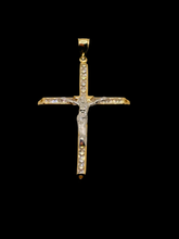 14K 2T CZ Crucufix Cross Pendant