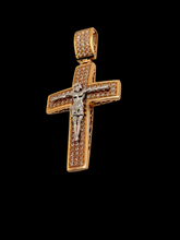 14KT YELLOW GOLD CUBIC ZIRCONIA CROSS PENDANT